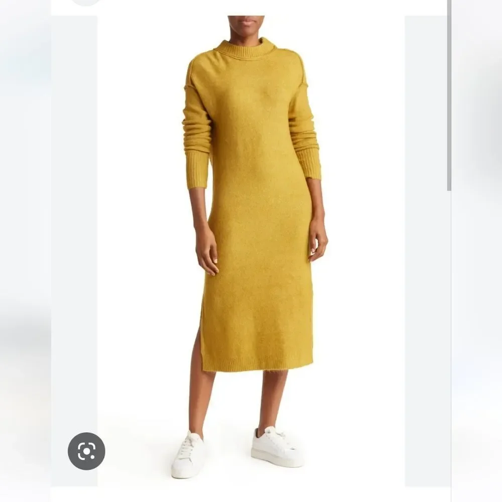 Stitchdrop ribbed trim sweater dress